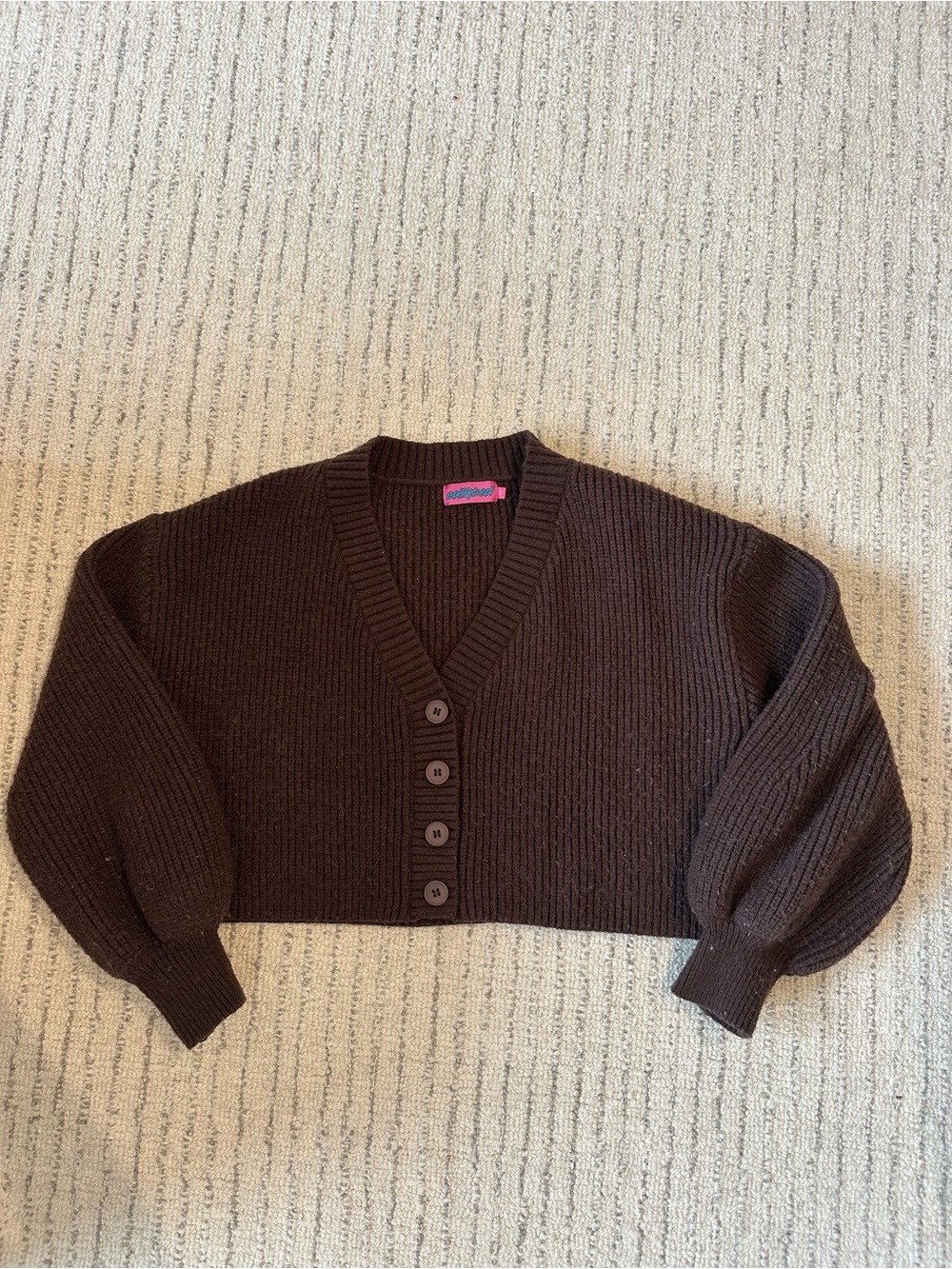 Edikted Brown Cropped Sweater